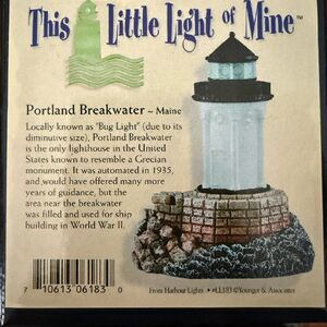 Harbour Lights This Little Light Of Mine Mini Lighthouse Portland Breakwater ME￼